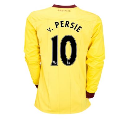 Arsenal Away Shirt 2010/11 with v.Persie 10 Printing - Long Sleeved - Kids