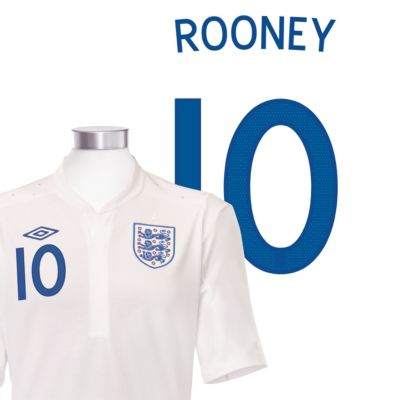England Home Shirt 2010/11 with Rooney 10 Printing