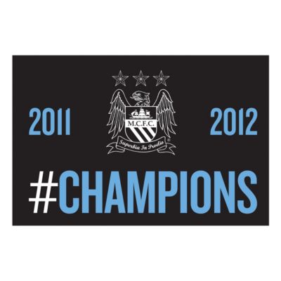 Manchester City #Champions 11/12 Car Flag