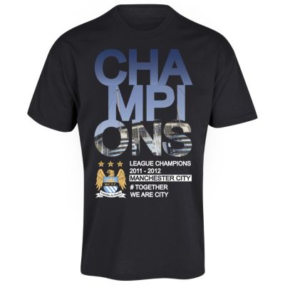 Manchester City Winners Stadium T-Shirt - Black