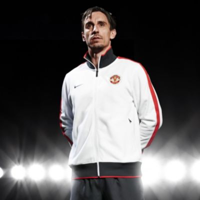 Manchester United N98 Track Jacket - White/Challenge Red/ Dark Shadow