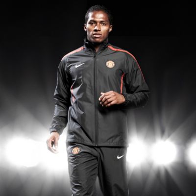 Manchester United Woven Warm Up Jacket - Dark Shadow/Challenge Red/White