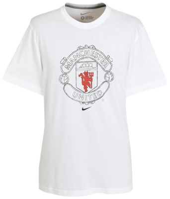 Manchester United Core Cotton T-Shirt - White/Dark Grey Heather/Daring Red