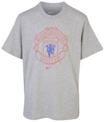 Manchester United Core Cotton T-Shirt - Dark Grey Heather/Varsity Royal - Kids