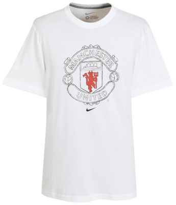 Manchester United Core Cotton T-Shirt - White/Dark Grey Heather/Daring Red - Kids