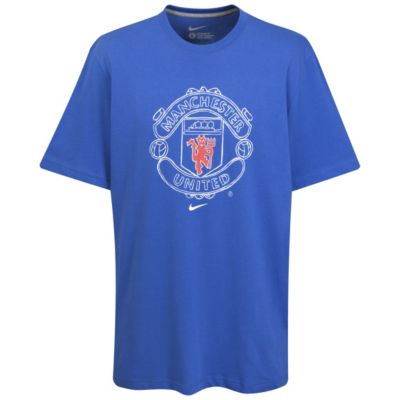 Manchester United Core Cotton T-Shirt - Varsity Royal/Dark Grey Heather/Daring Red - Kids