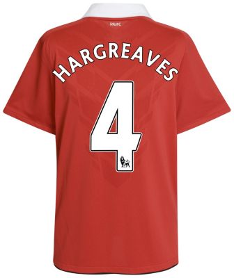Manchester United Home Shirt 2010/11 with Hargreaves 4 Printing - Kids