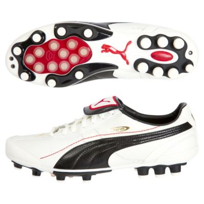 Puma King XL I Firm Ground Football Boot - White/Black/Red