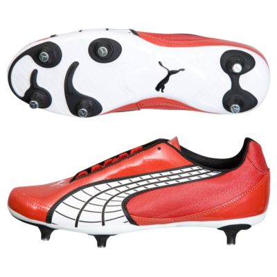 Puma v5.10 Soft Ground Football Boot - Red/White/Black