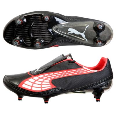 Puma v1.10 Soft Ground Football Boots - Black/White/Red