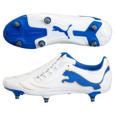 Puma PWR-C 3.10 Soft Ground Football Boots - White/Royal/Gold