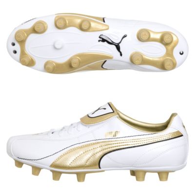 Puma Esito XL i Firm Ground Football Boots - White/Gold/Black