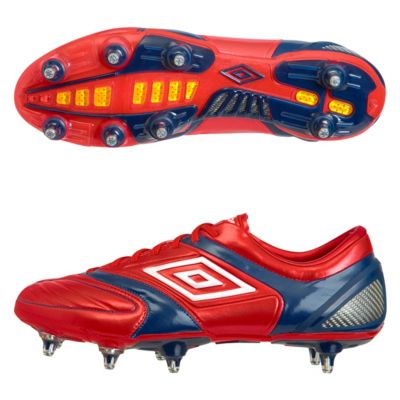 Umbro Stealth Pro Soft Ground Football Boots - Red/White/Navy