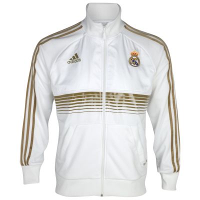 Real Madrid Anthem Jacket - White/Dark Football Gold